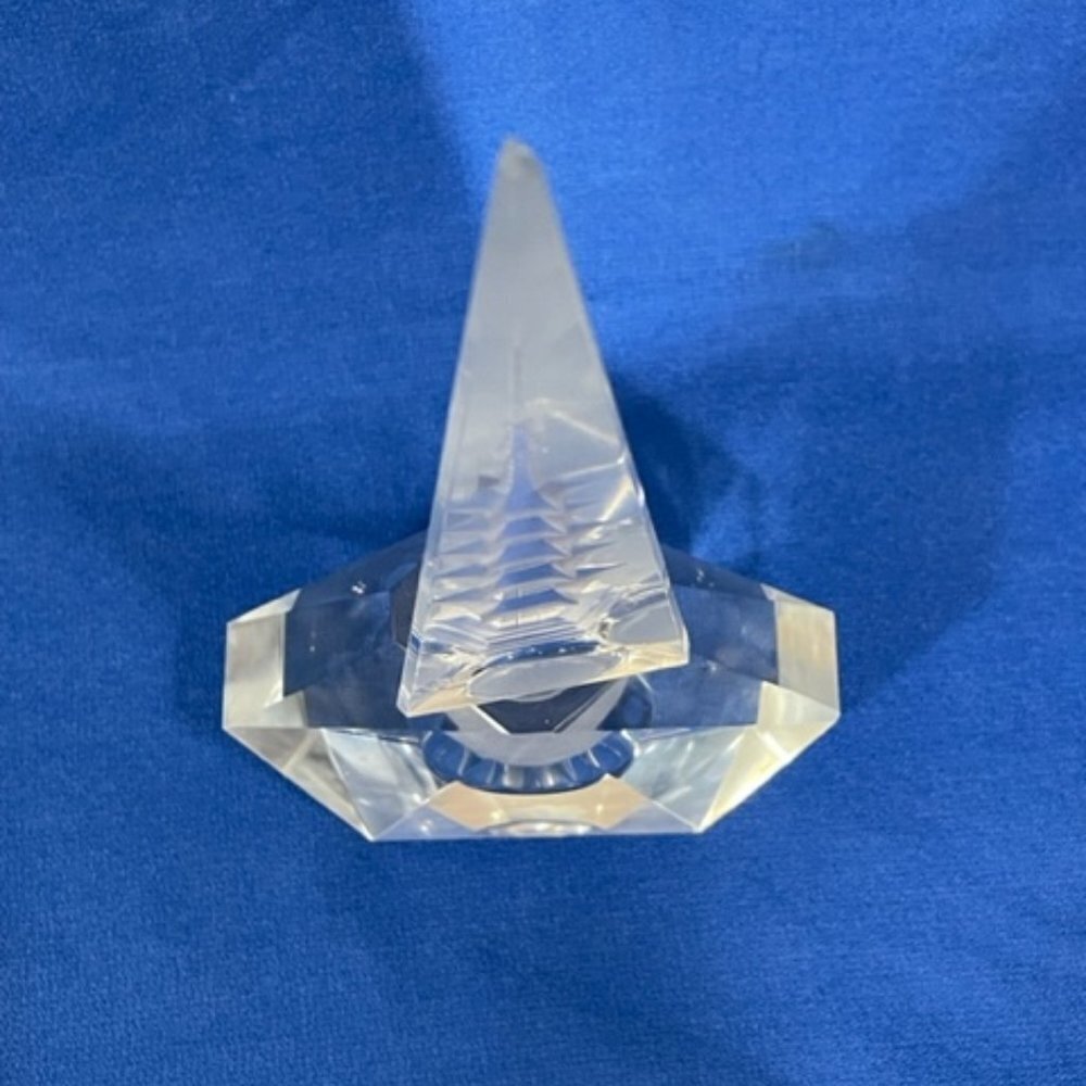 Large Vintage leaded crystal perfume bottle, hand cut. - Picture 5 of 7
